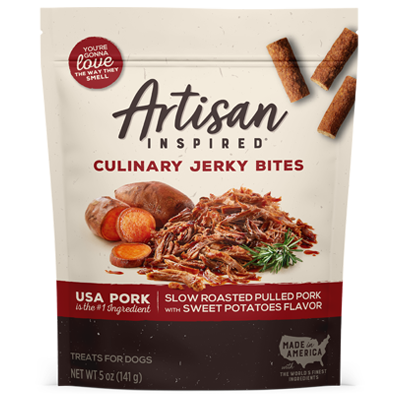 Artisan Inspired Slow Roasted Pulled Pork with Sweet Potatoes flavor jerky front
