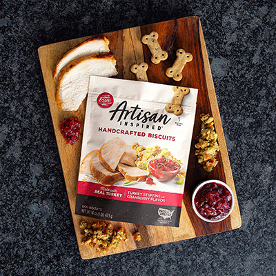 Artisan Inspired Turkey Stuffing and Cranberry dog biscuits